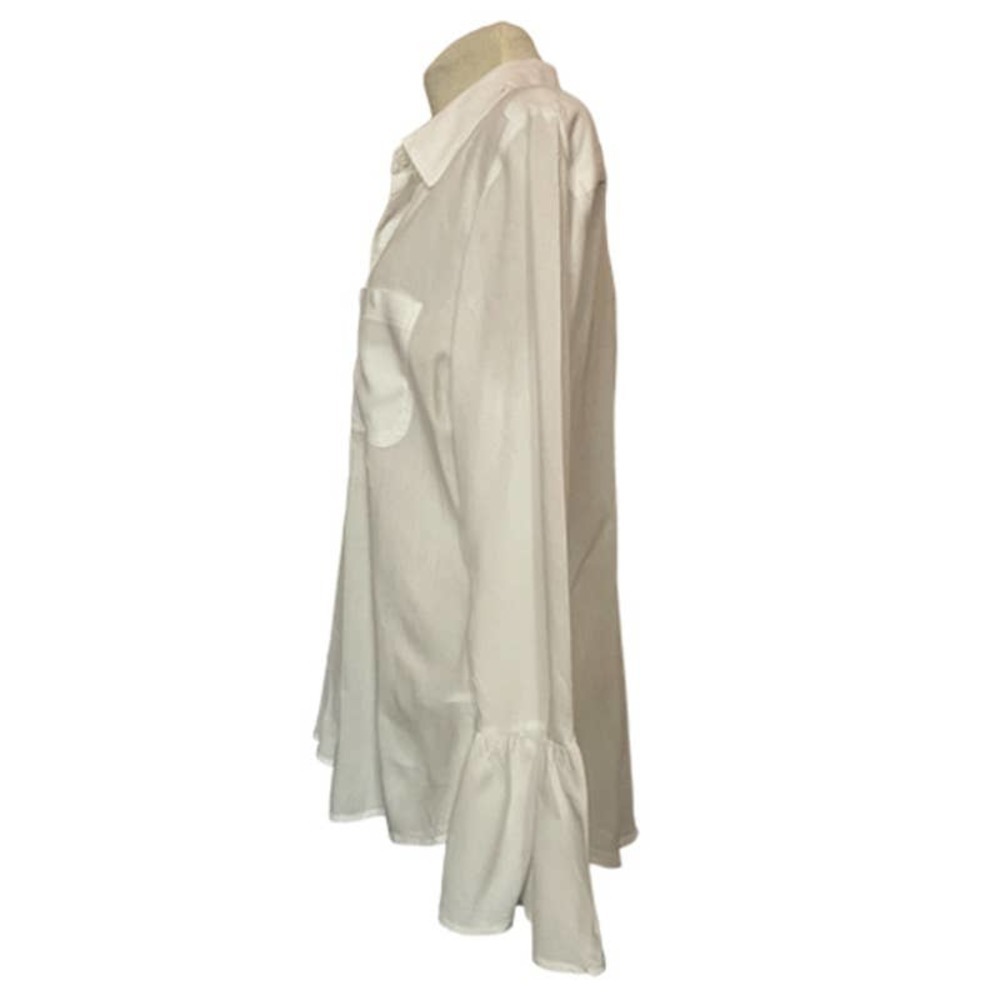 BEACHLUNCHLOUNGE Button Front White Shirt Size M